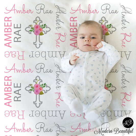 baptism baby girl blanket