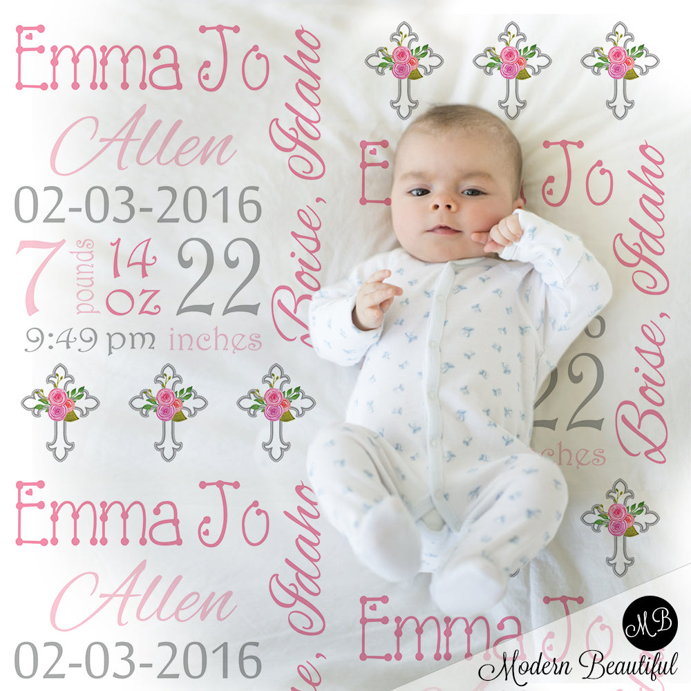 baptism baby girl blanket