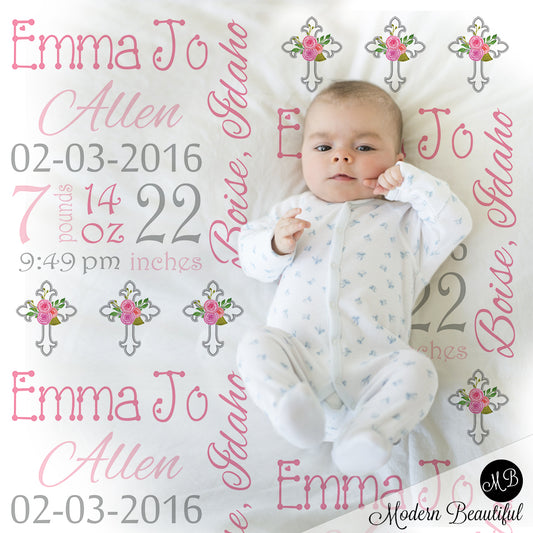 baptism baby girl blanket
