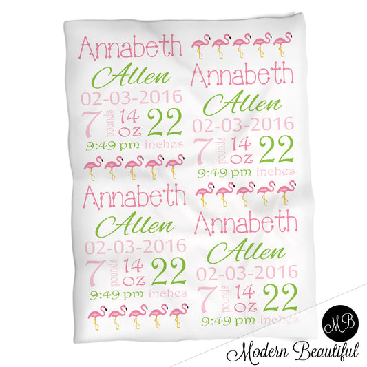 Flaming Baby Stats Blanket Girl