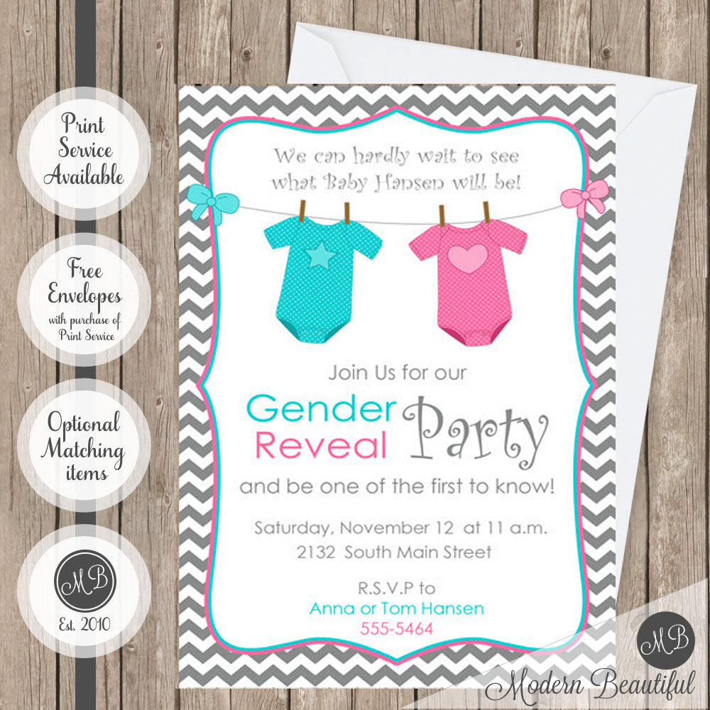 gender reveal baby shower invitation