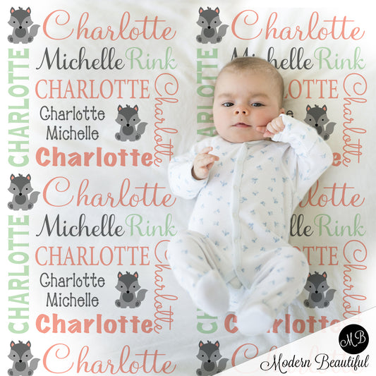 fox baby girl name blanket