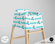 Hearts baby boy or girl car seat canopy cover, heart baby gift, aqua and white, custom infant car seat cover, personalized baby name carseat cover, nursing privacy cover, shopping cart cover, high chair cover (CHOOSE COLORS)
