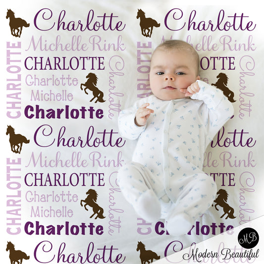 wild horse baby blanket