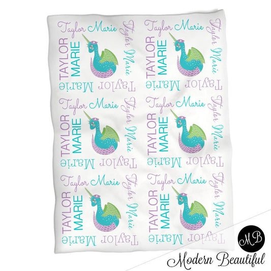Dragicorn Baby Name Blanket Girl