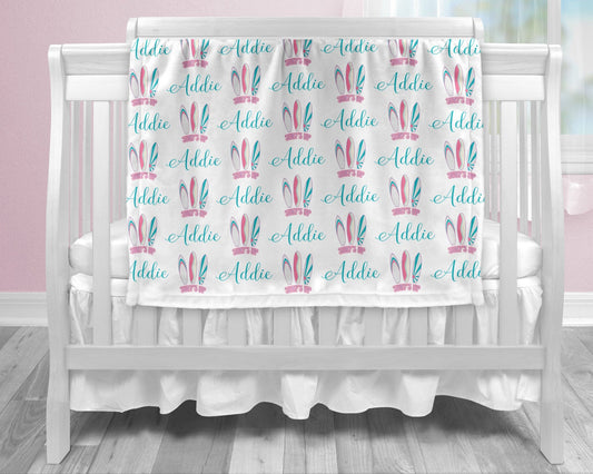 Personalized Surfboards Baby Name Blanket Girl