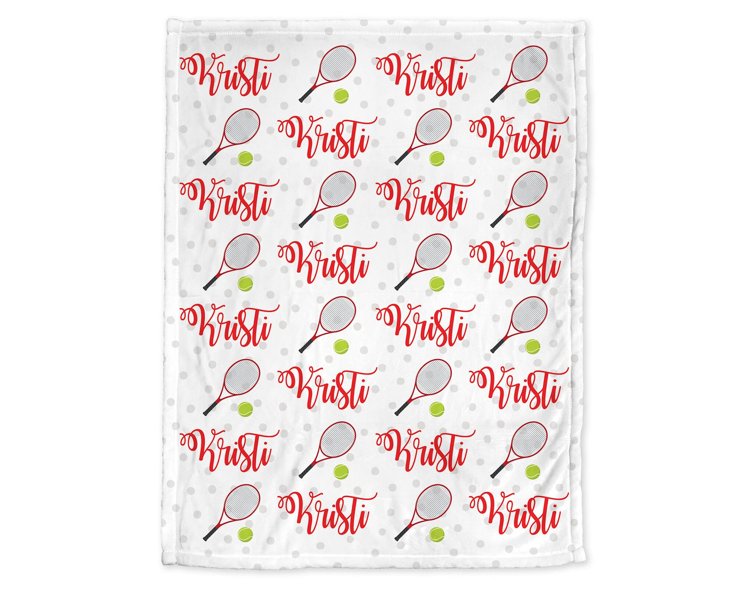 Personalized Tennis Sports Baby Name Blanket Girl
