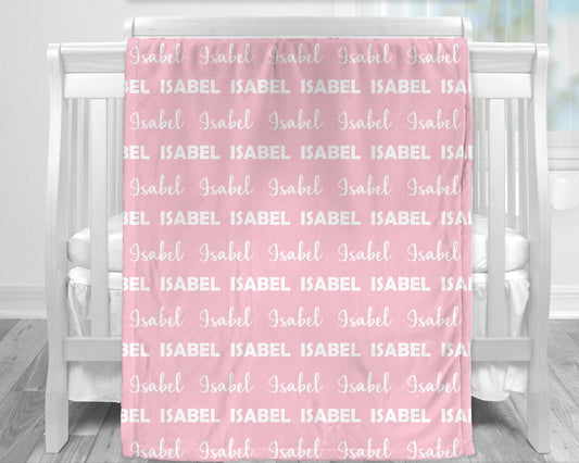 Personalized Baby Name Blanket Girl Pink