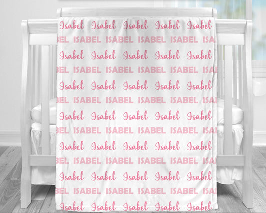 Personalized Girl Name Baby Name Blanket