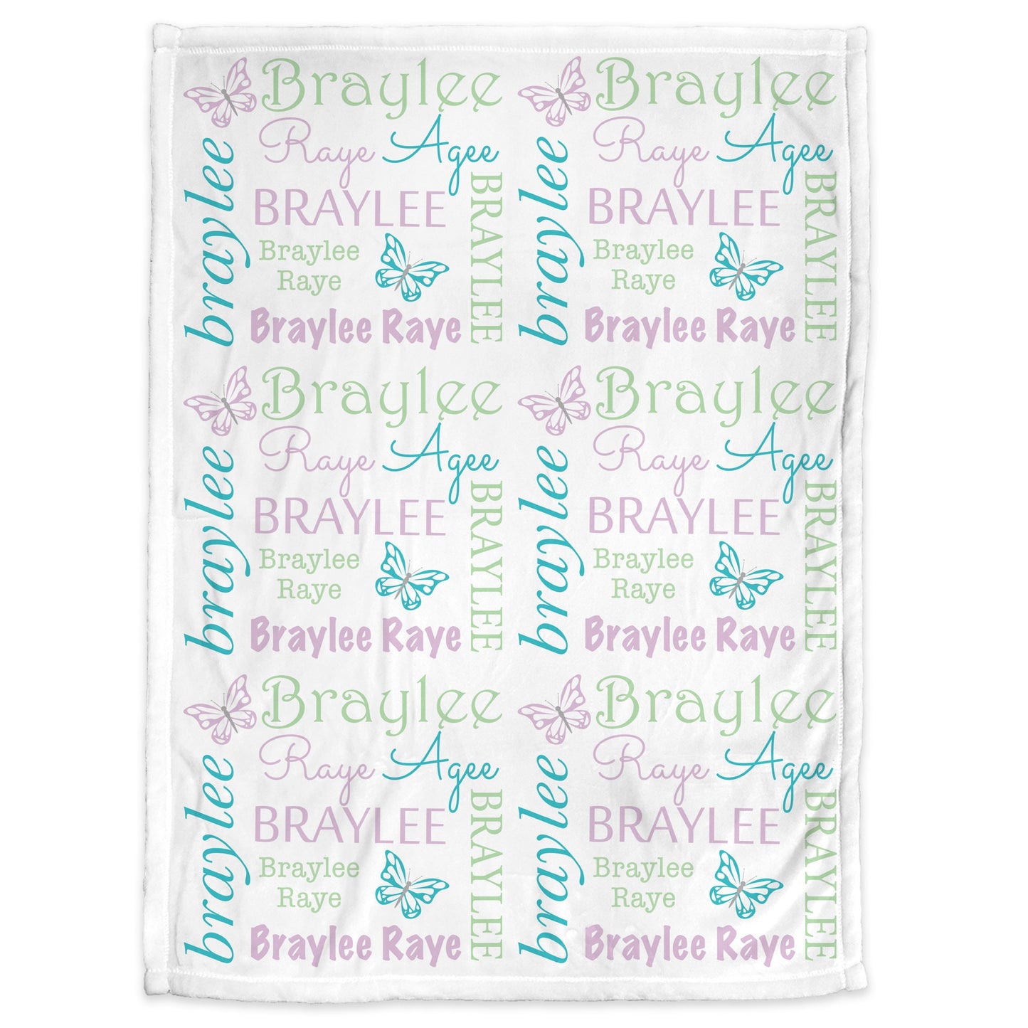 Butterfly baby girl blanket, personalized newborn butterflies name blanket, butterfly baby swaddle, butterfly baby gift (CHOOSE COLOR)