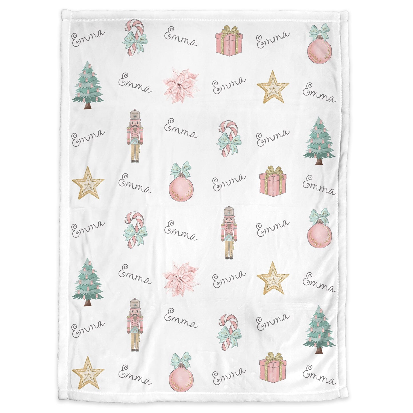 Personalized Christmas Baby Name Blanket Girl