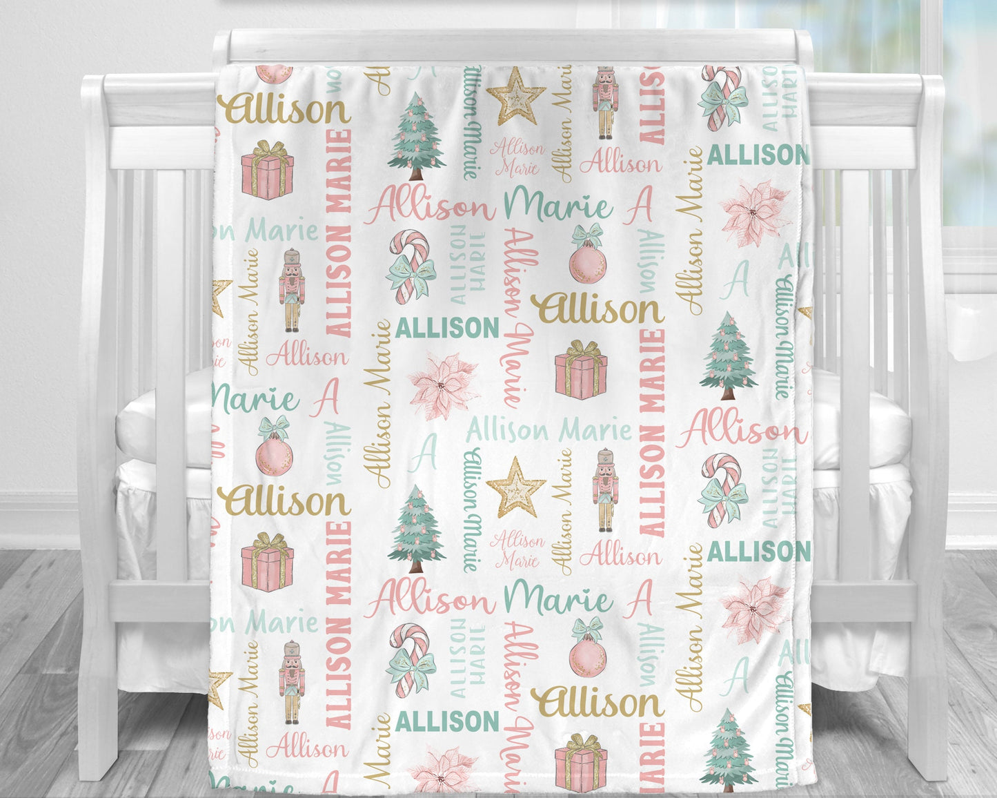 Personalized Christmas Baby Name Blanket
