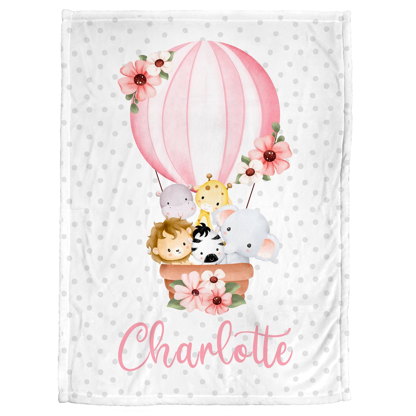 Safari Animals baby blanket, personalized newborn safari animal blanket, baby name swaddle, safari baby girl safari gift