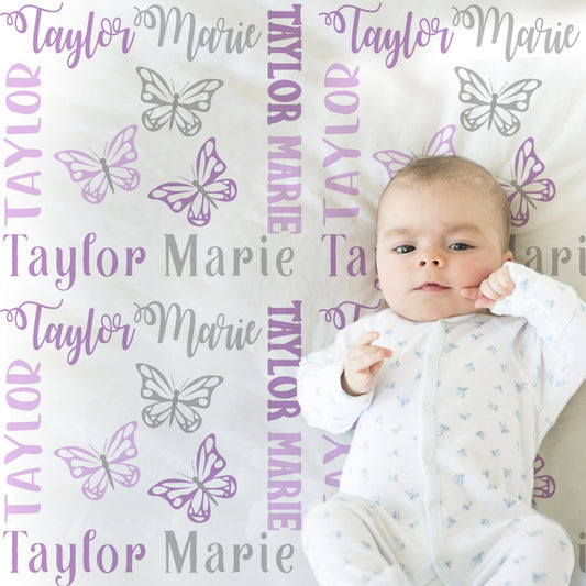 Personalized Baby Name Blanket Girl