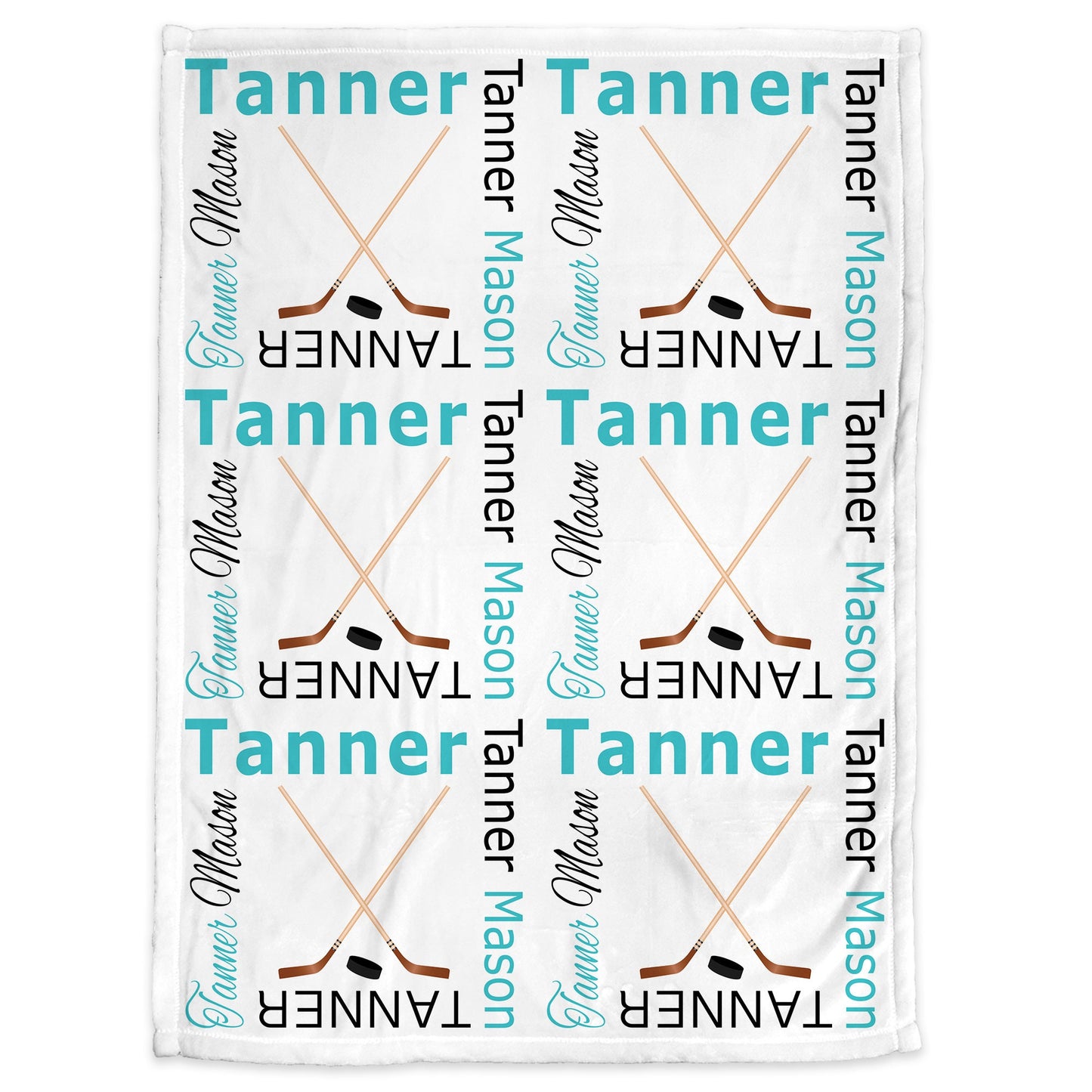 Personalized Baby boy hockey name blanket