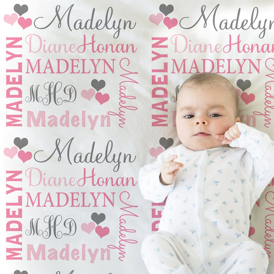 Personalized Baby Name Blanket Girl