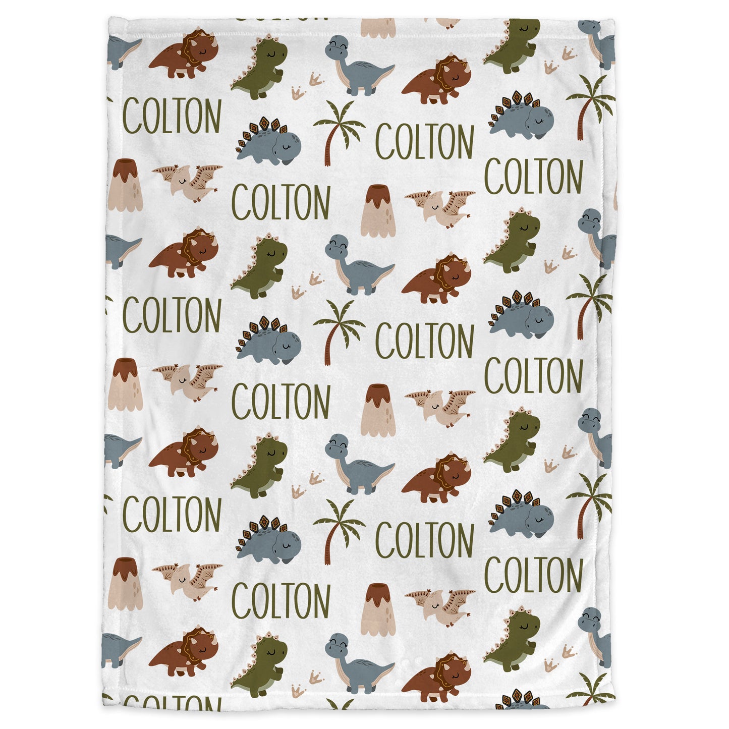 Personalized Dinosaur Baby Name Blanket Boy