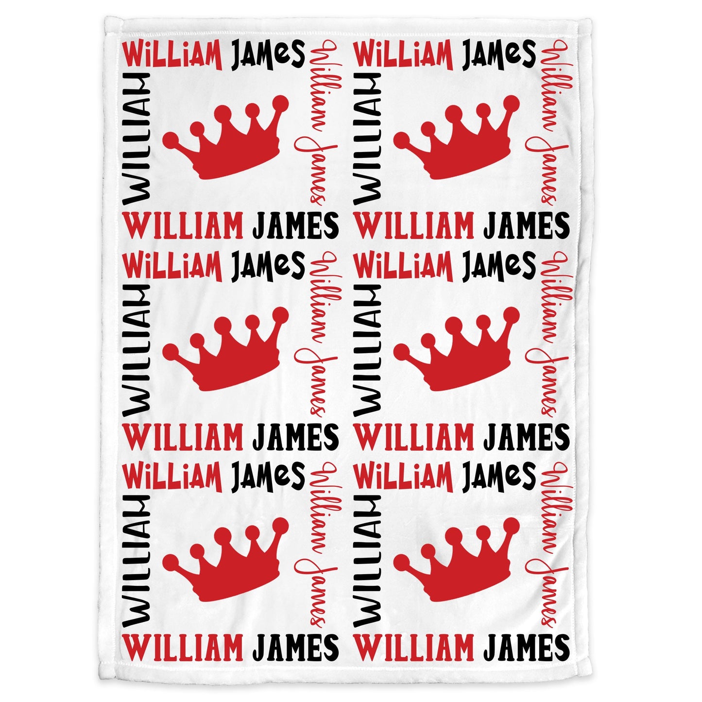 Personalized prince crown blanket