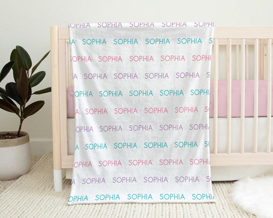 Personalized Baby Name Blanket Girl