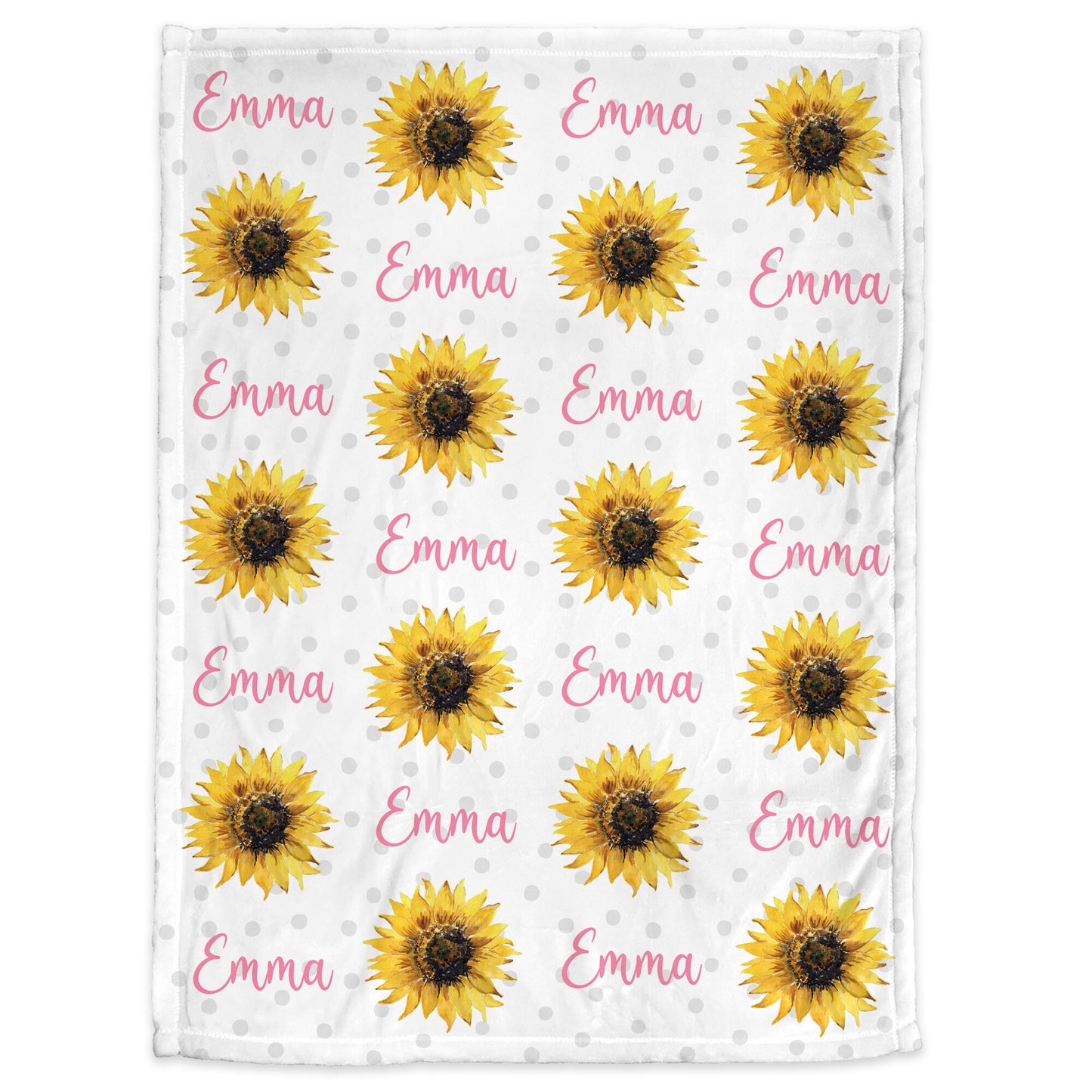 Personalized Sunflowers Baby Name Blanket