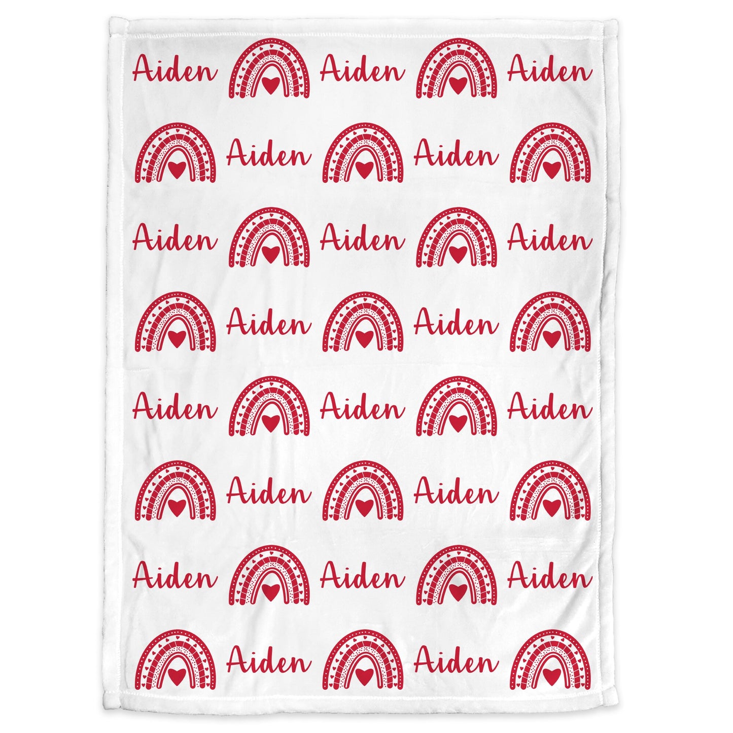 Personalized Valentine's Heart baby name blanket