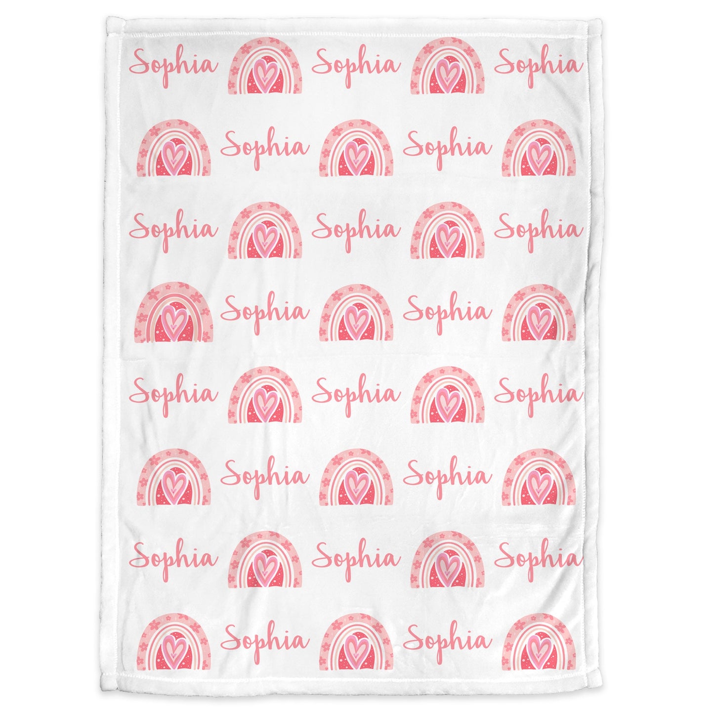 Personalized Rainbow Baby Name Blanket Girl