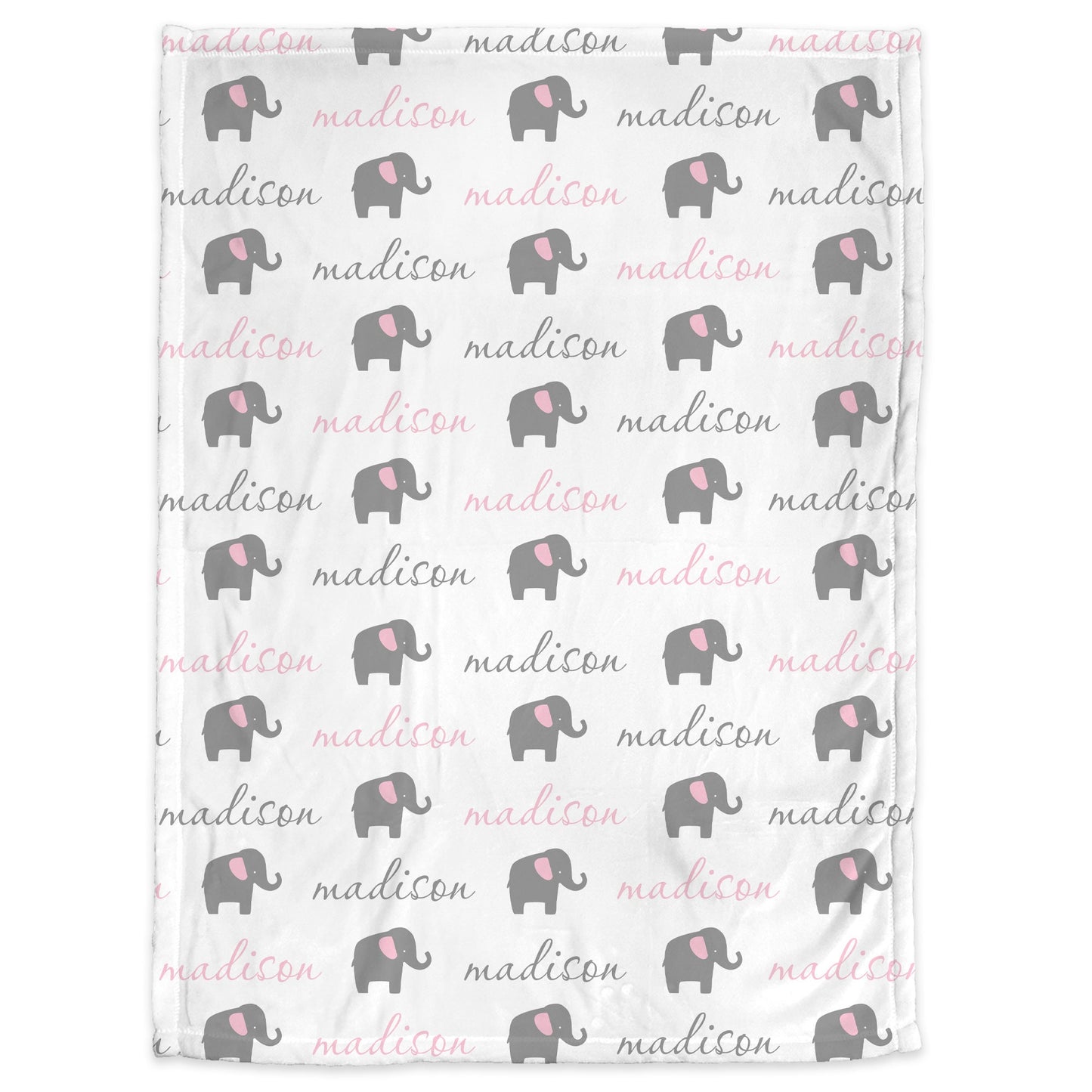 Personalized Elephant Baby Name Blanket