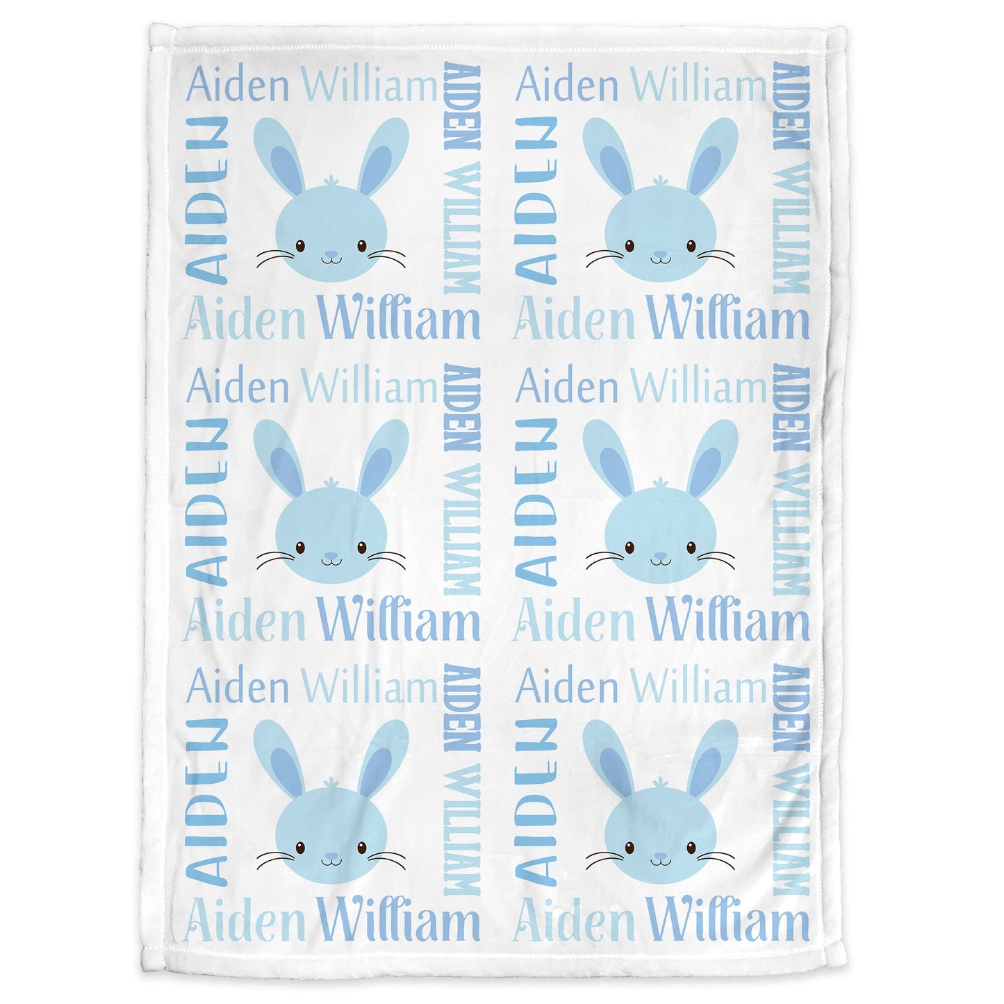 Personalized Easter baby name blanket, Blue