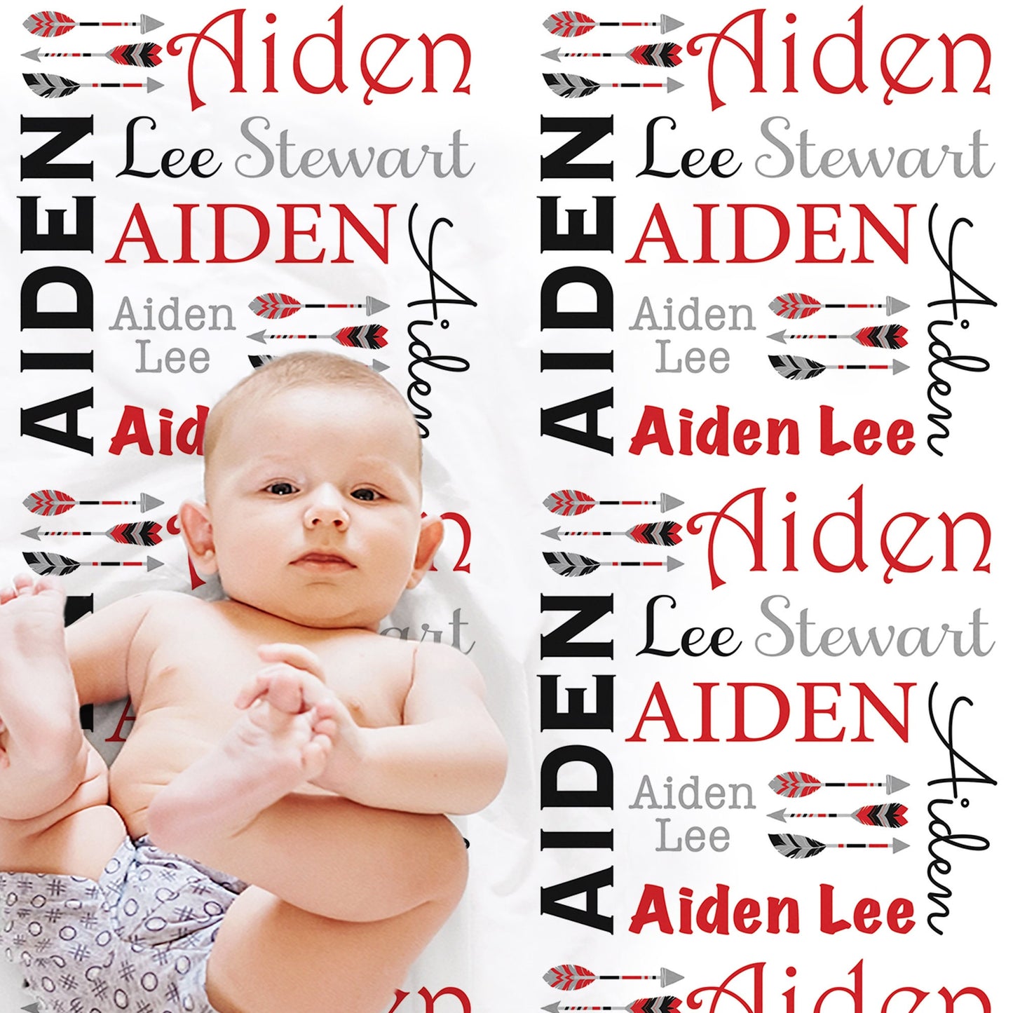 Personalized arrow baby boy blanket