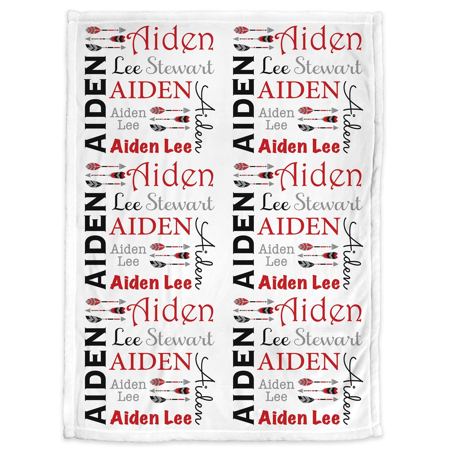 Personalized arrow baby boy blanket