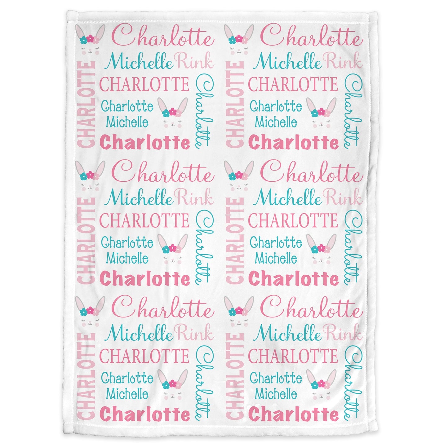 Personalized Bunny Baby Name Blanket