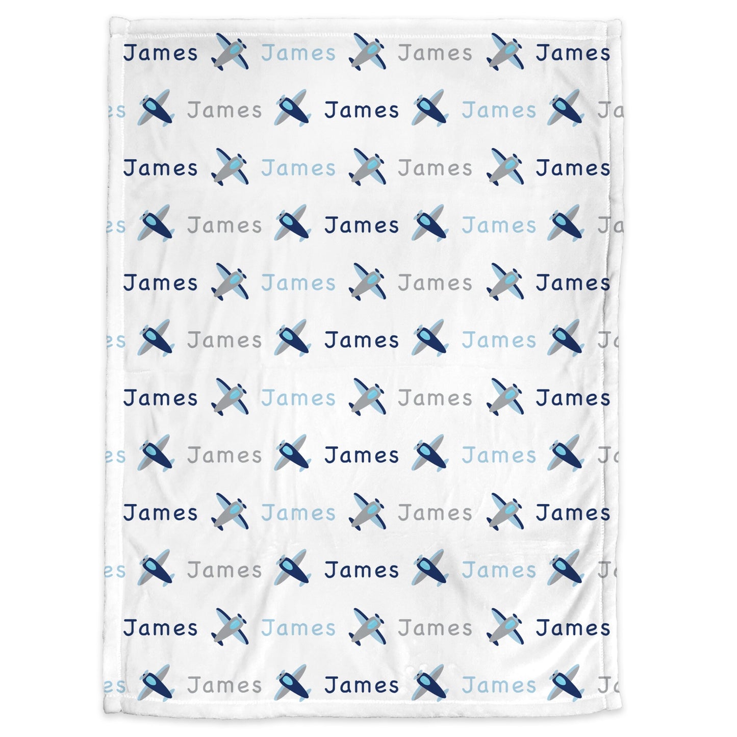 Personalized Airplane Baby Name Blanket Boy