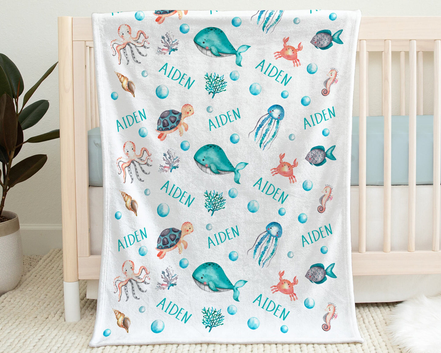 Personalized Under the Sea Blanket