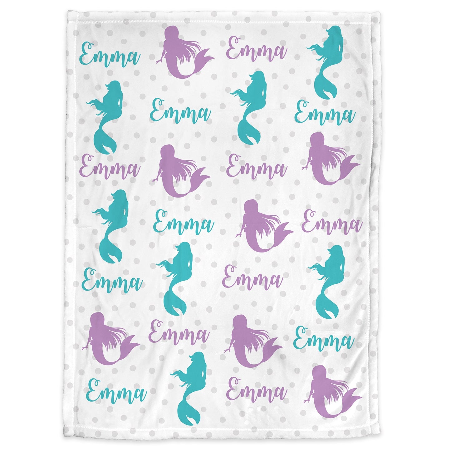 Personalized Mermaid Baby Name Blanket Girl