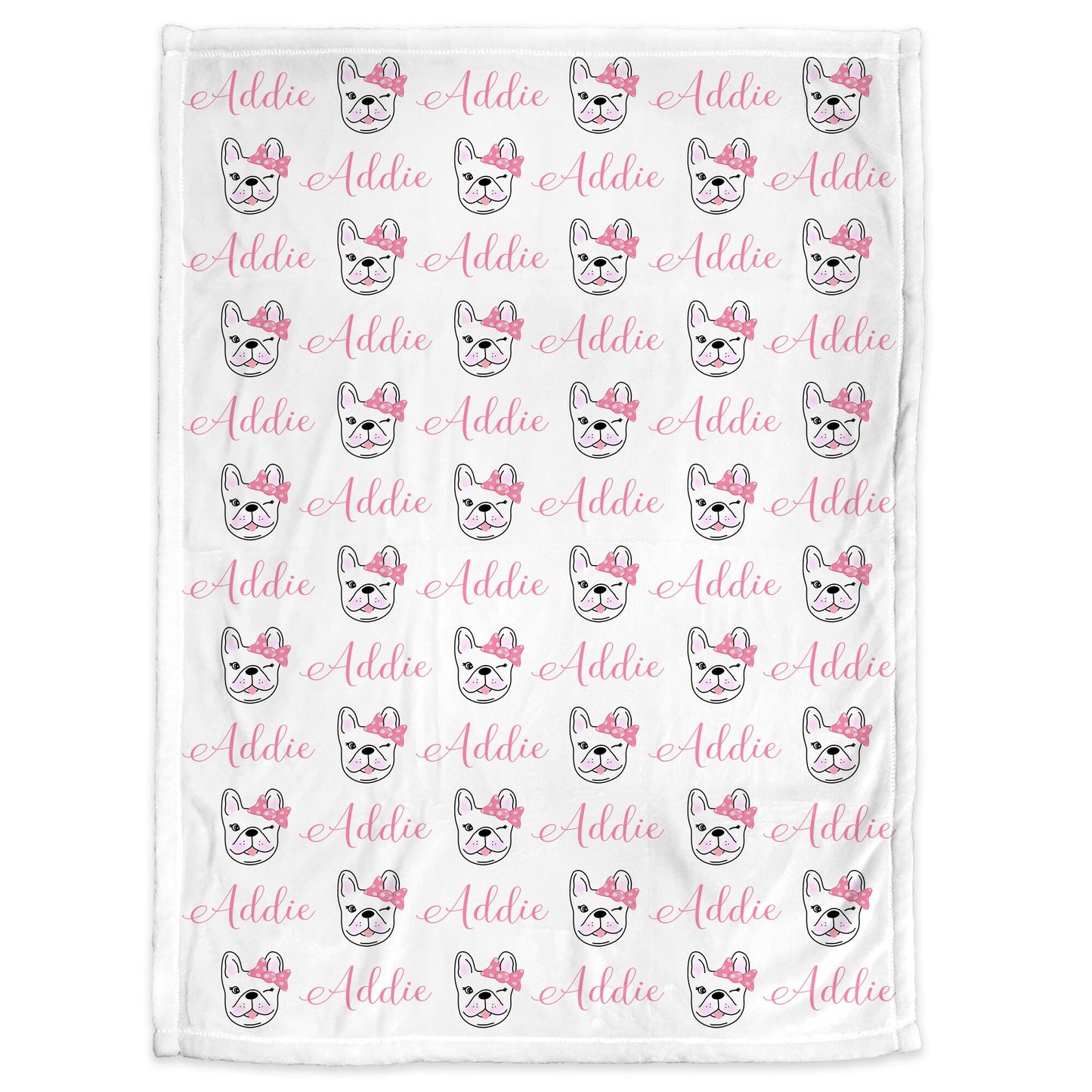 Personalized Boston Terrier Baby Name Blanket Girl