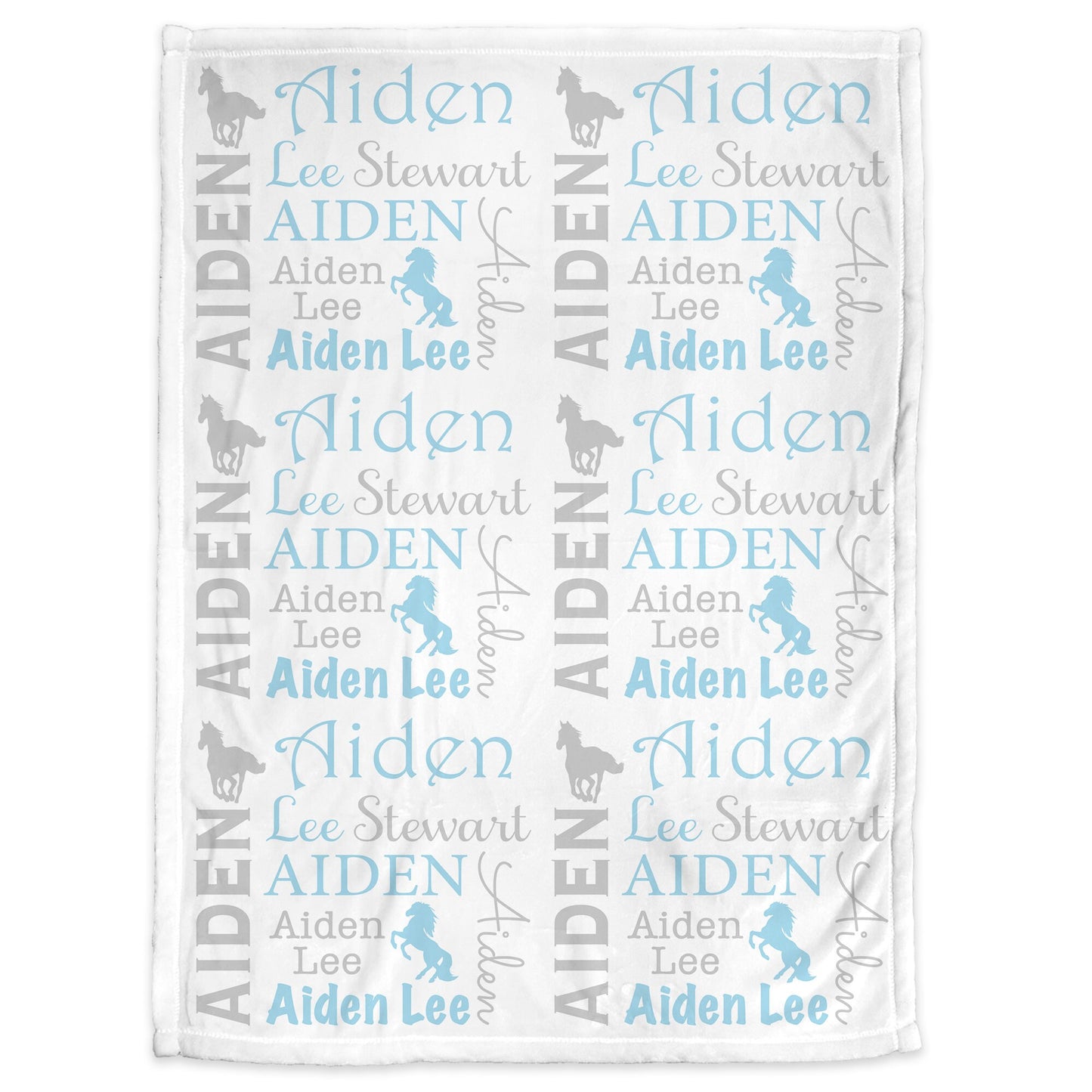 Personalized Horse baby name blanket
