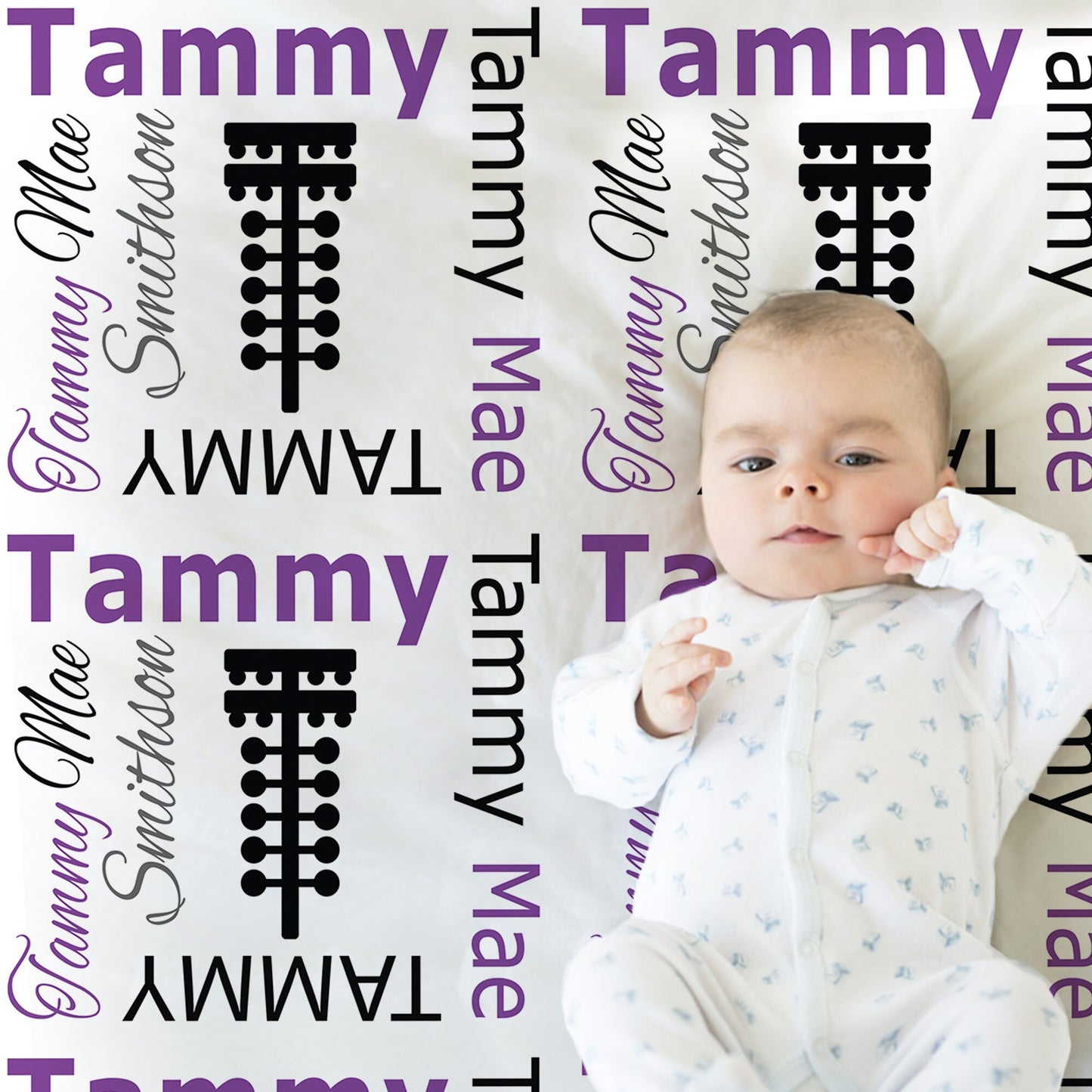 Personalized Drag Race Christmas Tree Baby Name Blanket Girl Purple