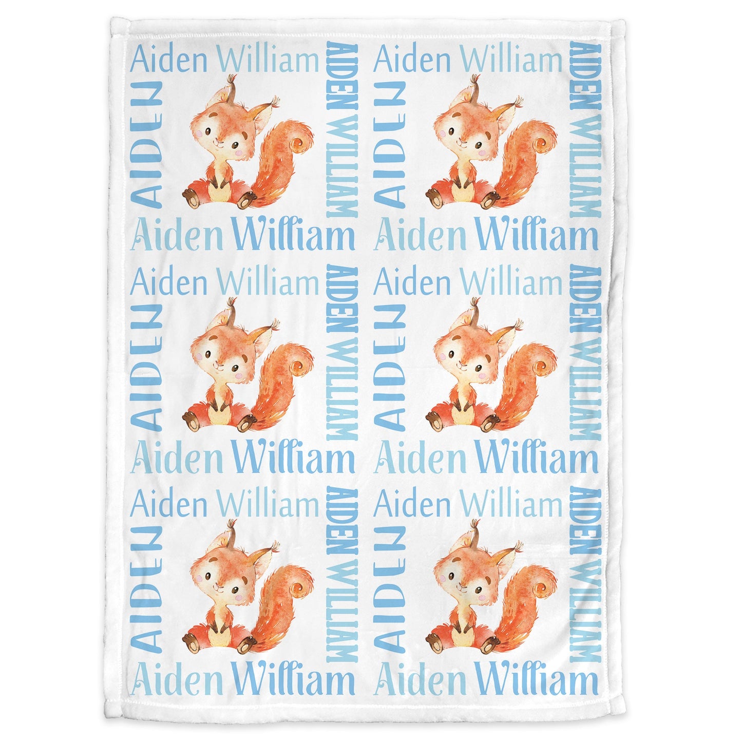 Personalized fox blanket for baby boy
