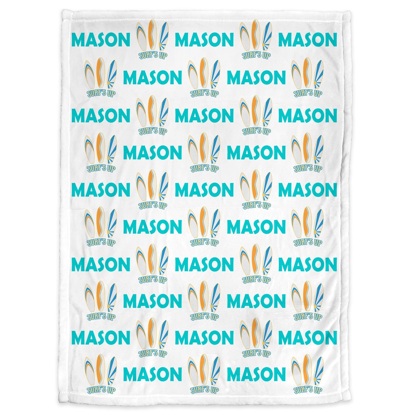 Personalized Surfer baby name blanket