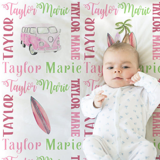 Personalized Baby Name Blanket Girl