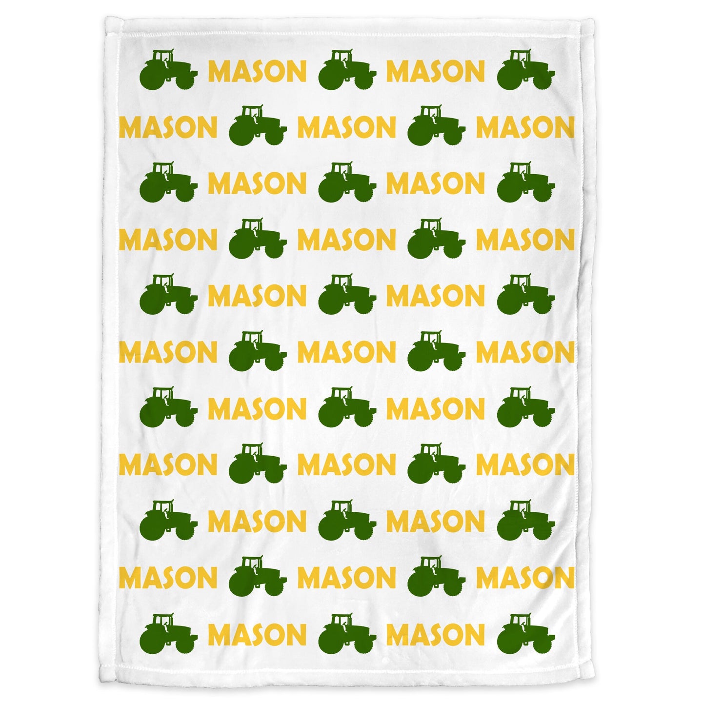 Personalized Tractor baby name blanket
