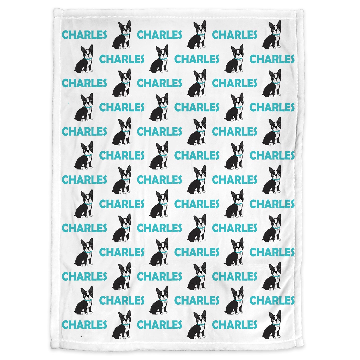 Personalized Baby boy boston terrier name blanket