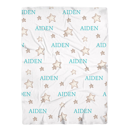 Personalized Jersey Stars Swaddle Blanket for Baby Boy