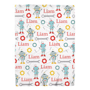 Robot Swaddle Blanket for Baby Boy