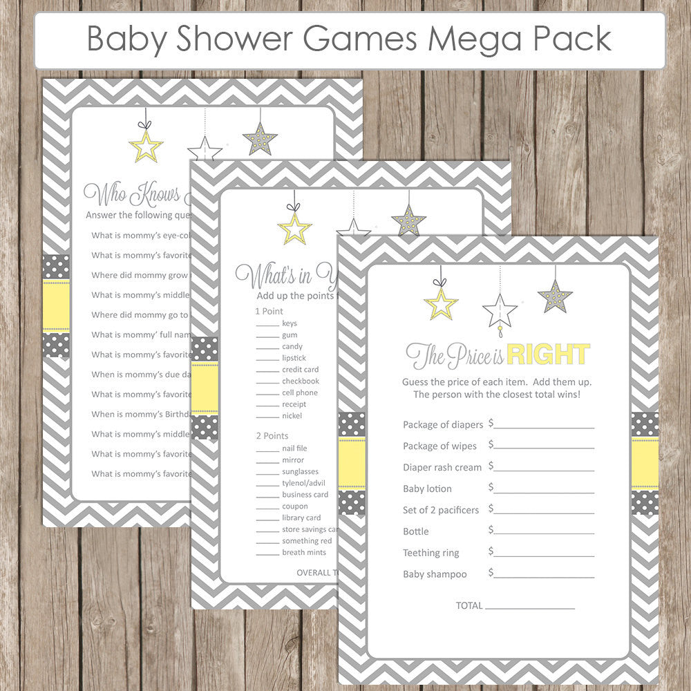 Baby Shower Game Pack Stars