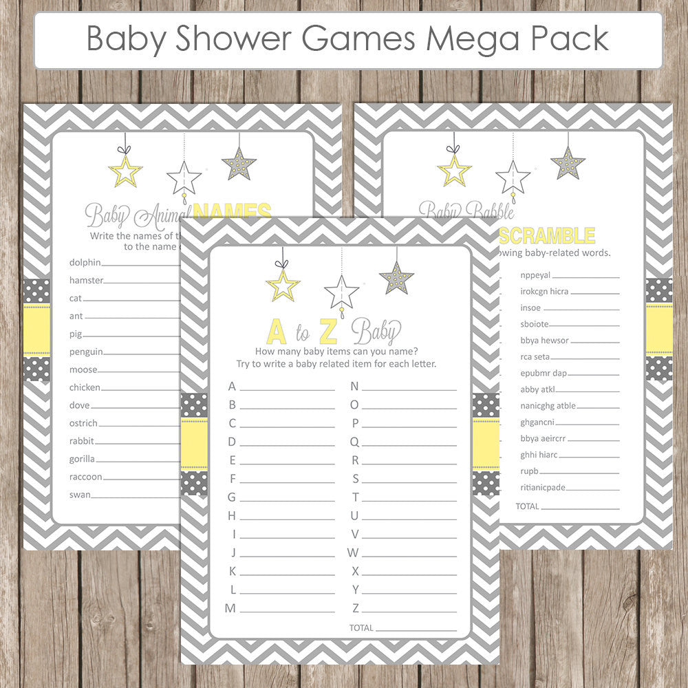Baby Shower Game Pack Stars