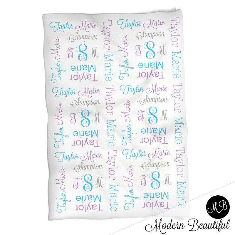 Personalized Monogram Baby Name Blanket