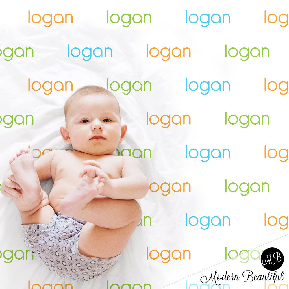 Baby Boy Name blanket, personalized baby gift, blanket, boy baby blanket, personalized baby name blanket, choose your colors 1010