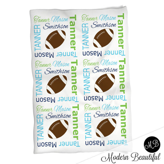 Personalized Football Baby Name Blanket