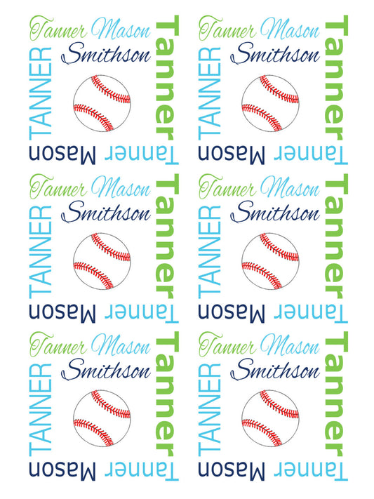 Personalized Baseball Baby Name Blanket Blue